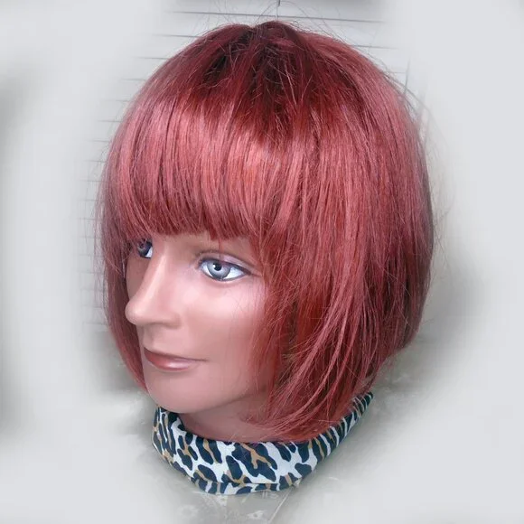 Red Hair Wig, Classic Bob for 50s Looks and 60s 70s 80s etc Styles - Picture 2 of 15